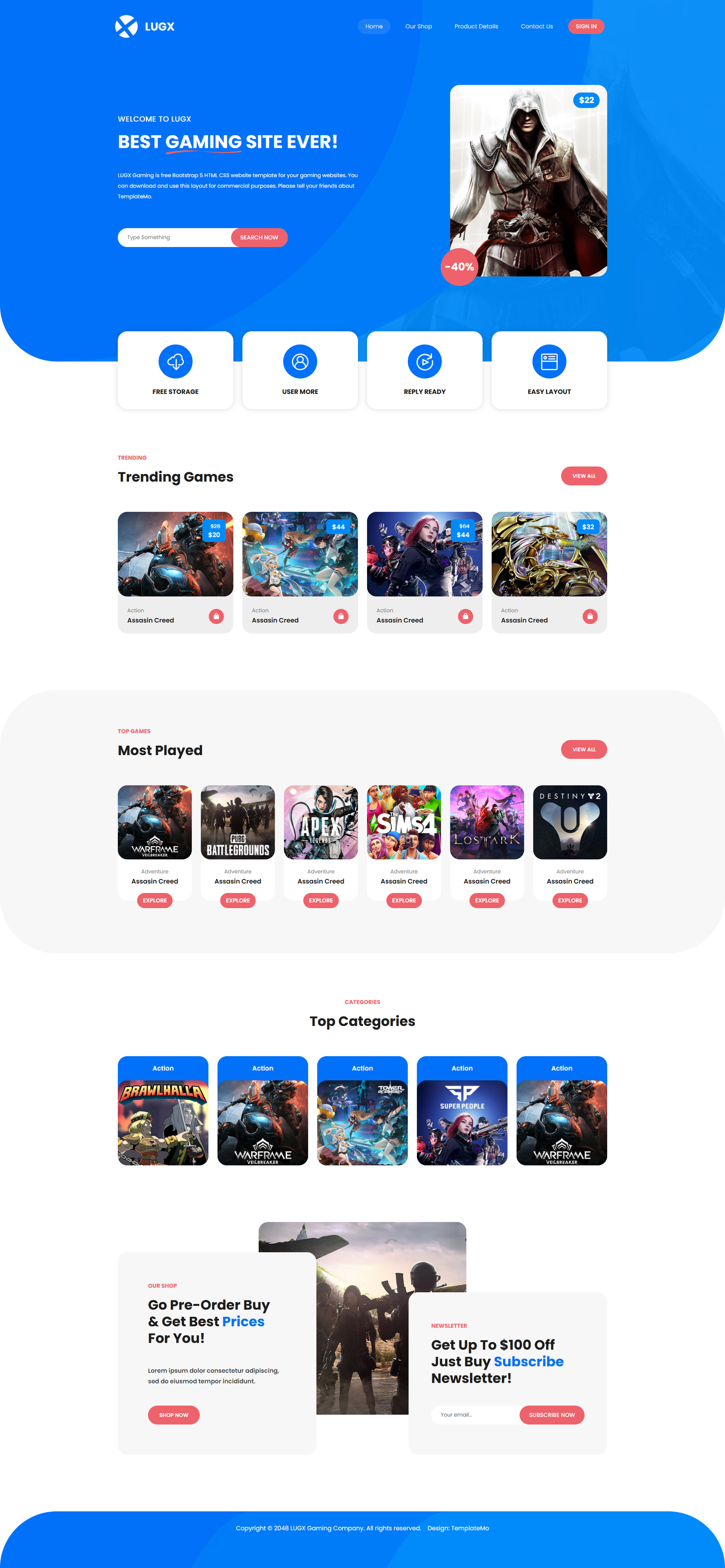 Gaming Website - เว็บไซต์เกม